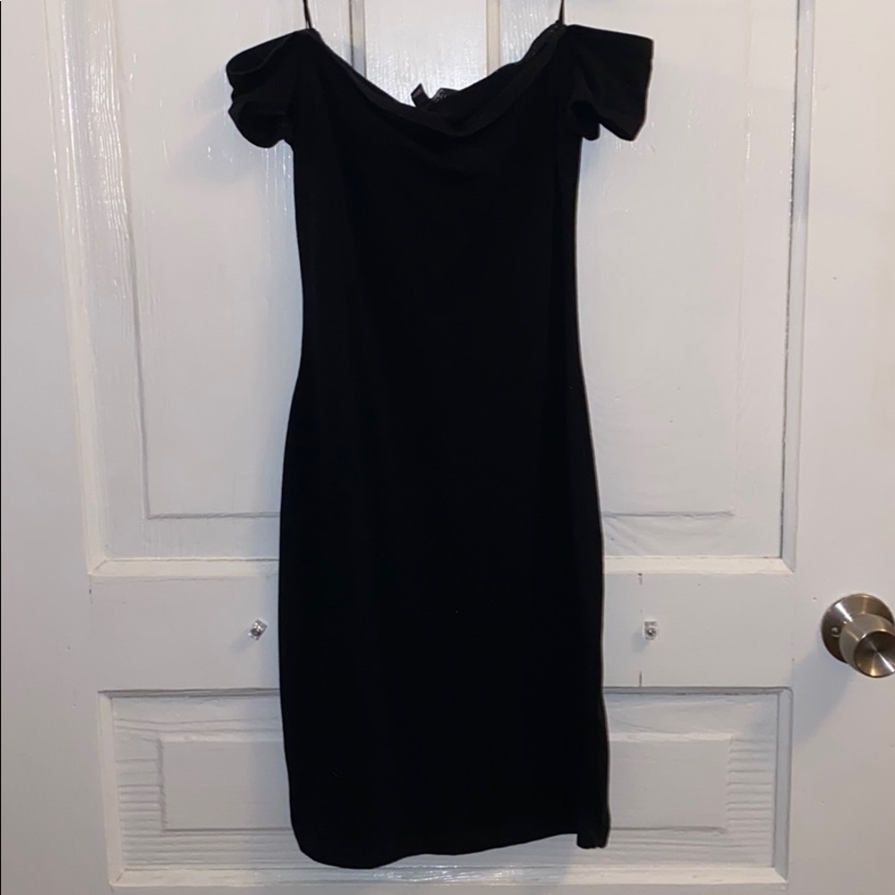 Express Black Off Shoulder Cotton Dress